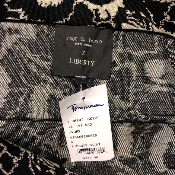 RAG & BONE Liberty Floral Print Skirt Ivory - Picture 5 of 8